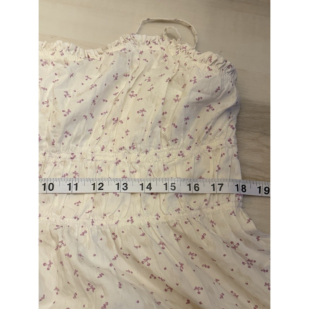 Free People Women's Gabby Cherry Pattern Dress Size L 100% Cotton - Picture 8 of 11